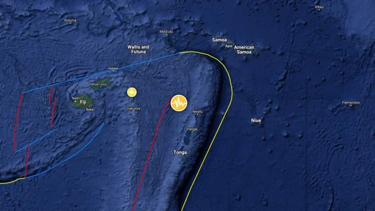 m6.4 earthquake tonga may 14 2025 location map