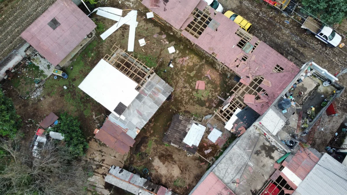 Damage from tornado in Salvador Escalante, June 7, 2025
