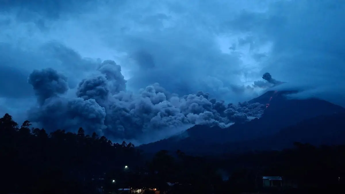 pyroclastic flows from Fuego Volcano on June 5 2025