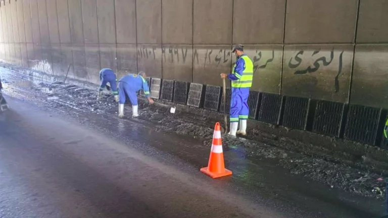 Sanitation Utility Men Work to Remove Rainwater in Alexandria Streets Credit: Egyptian Ministry of Housing