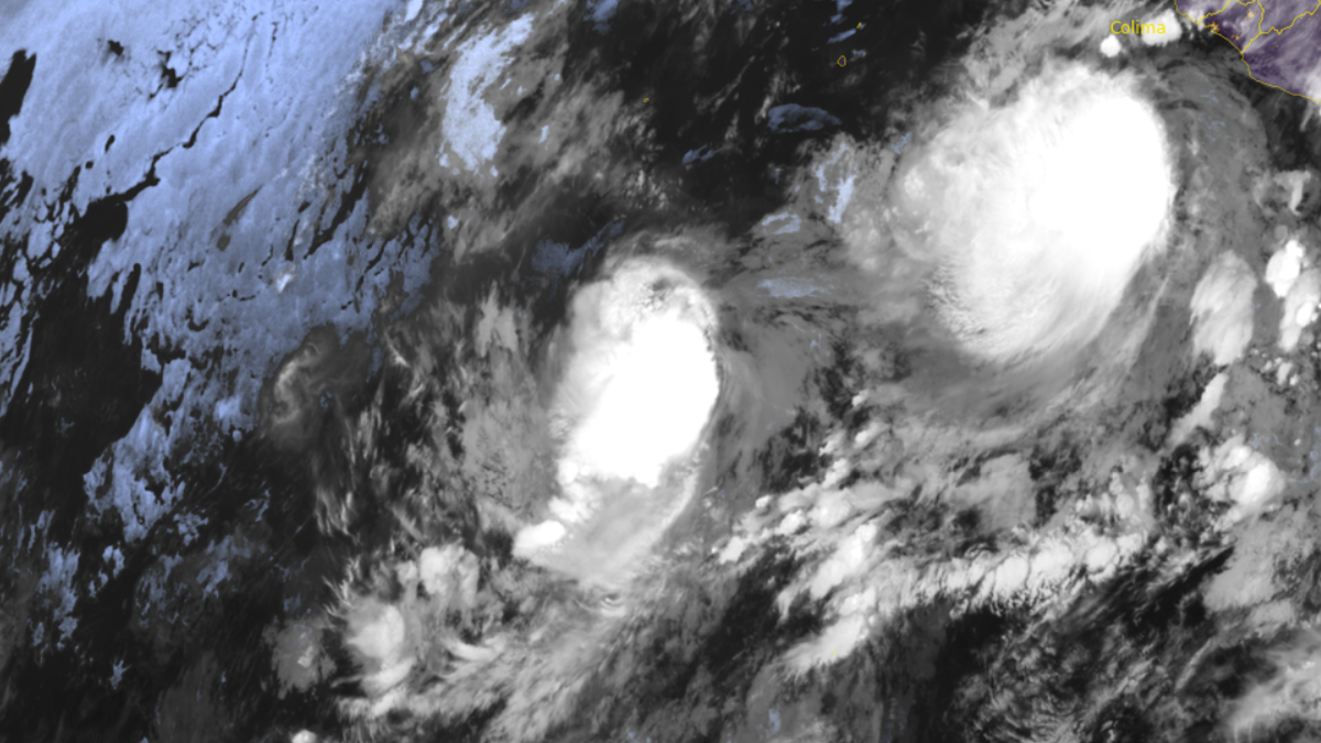 Satellite image of tropical Storm Cosme. Acquired at 0920 UTC on Monday, June 9, 2025. Credit Goes-East, RAMMB/CIRA, The Watchers.