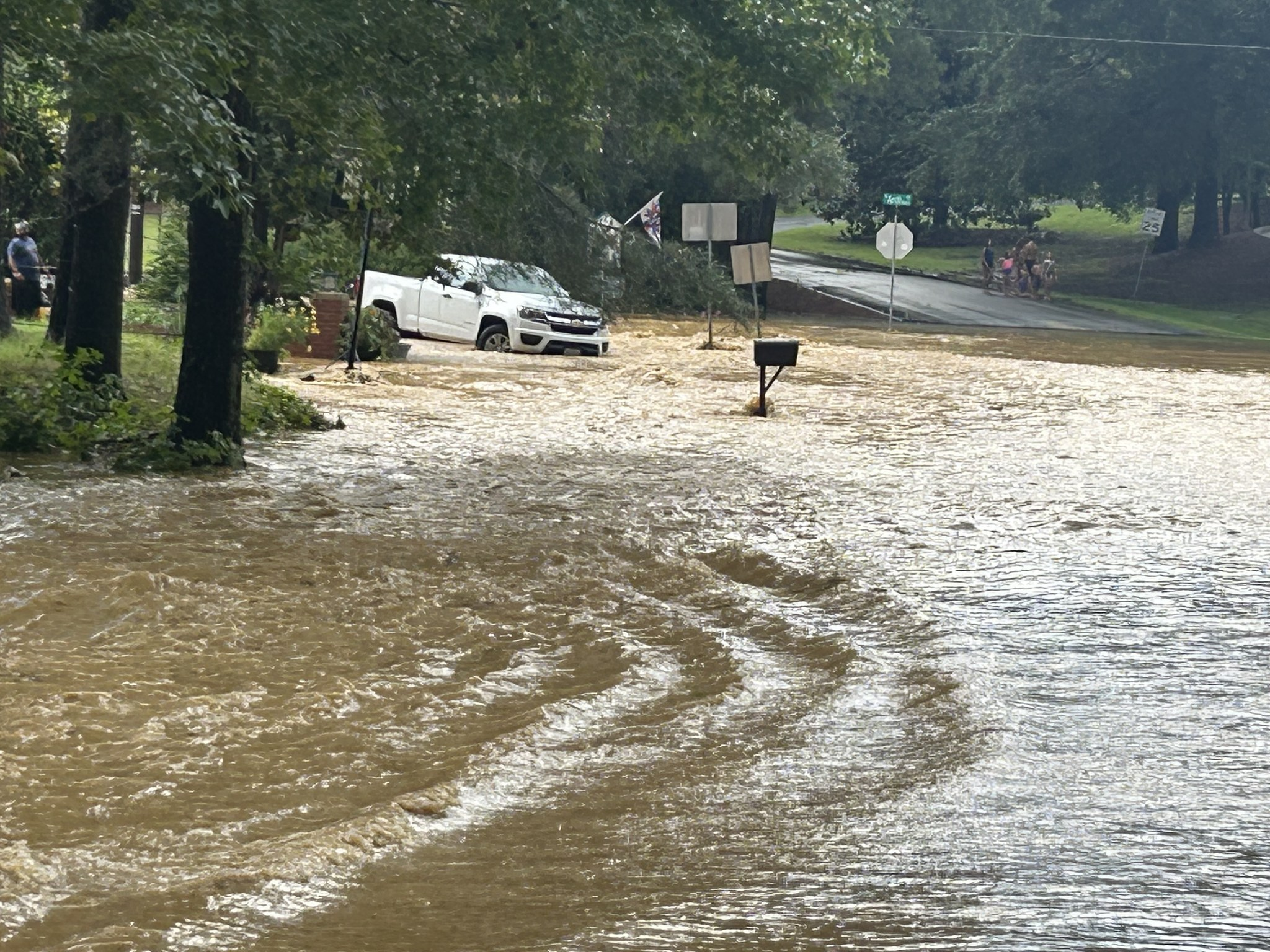 Flooding along Arch Road, Chesterfield County, Virginia on July 13, 2025. Credit: Chesterfield County Fire and EMS
