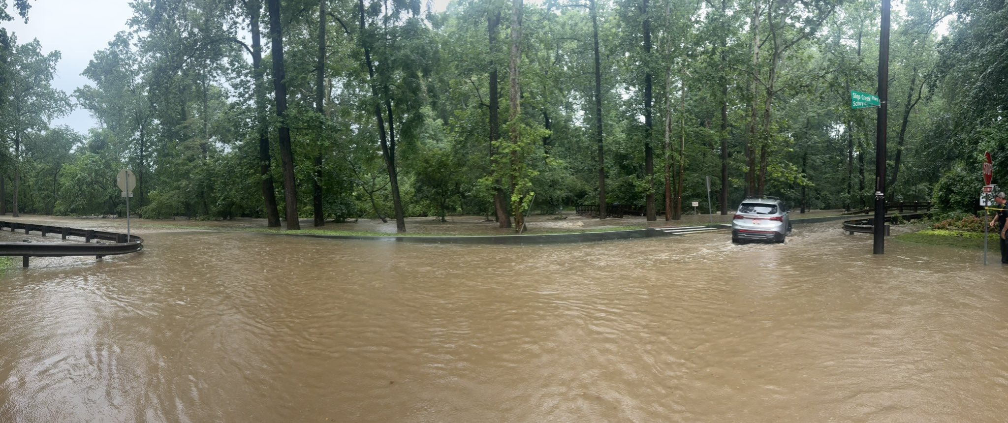 Flooding at the Sligo Creek on July 19, 2025. Credit: Maryland-National Capital Park Police