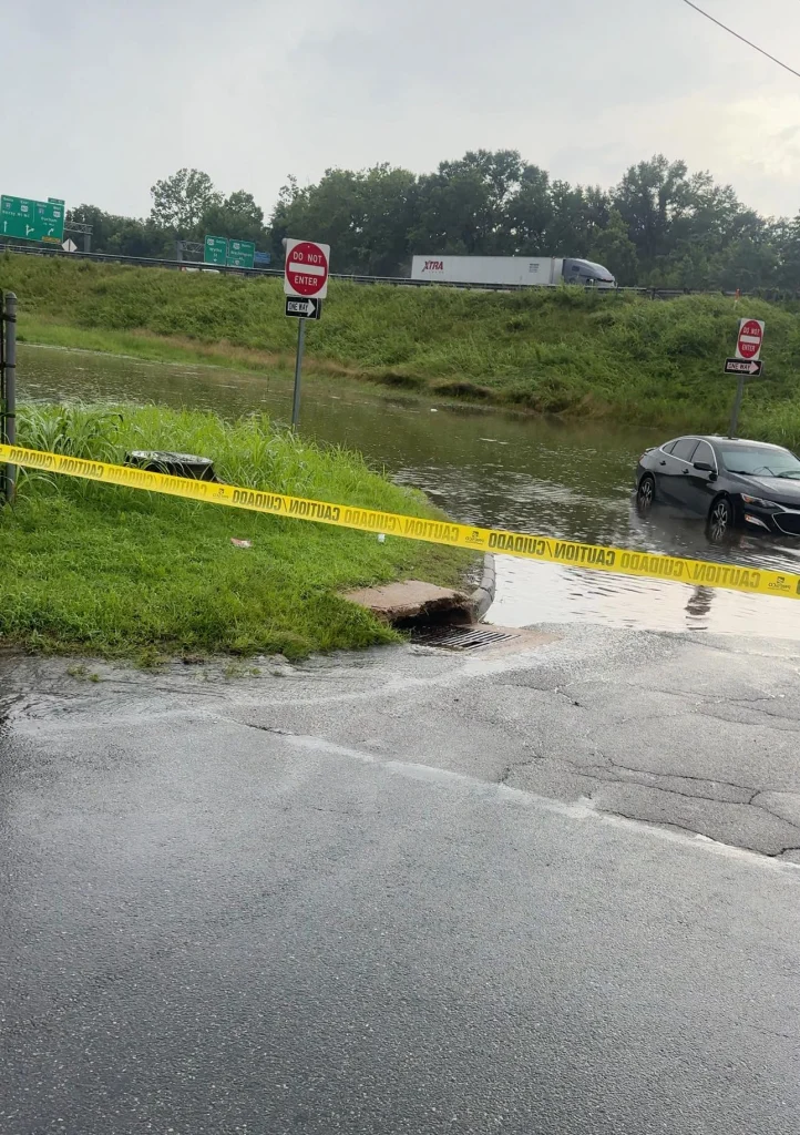 Flooding in Petersburg, Virginia, on Sunday, July 13, 2025. Credit Petersburg Fire Rescue & Emergency Services