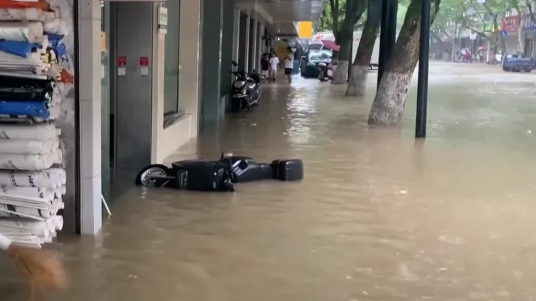 Flooding in Zhejiang, China on July 31, 2025, due to Tropical Storm Co-may. Credit: CCTV