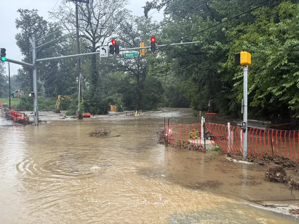 Flooding at the Sligo Creek on July 19, 2025. Credit: Maryland-National Capital Park Police