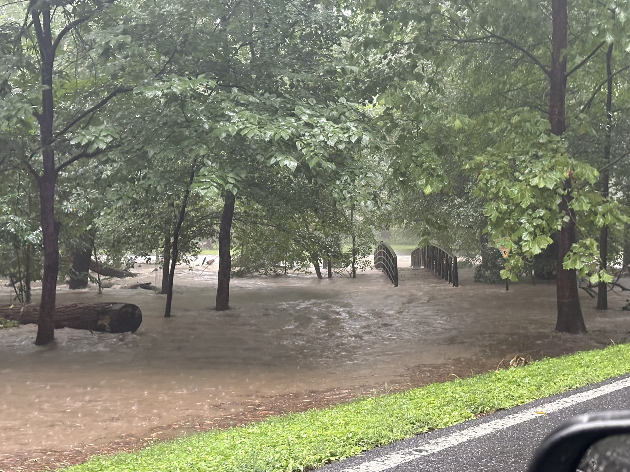 Flooding at the Sligo Creek on July 19, 2025. Credit: Maryland-National Capital Park Police