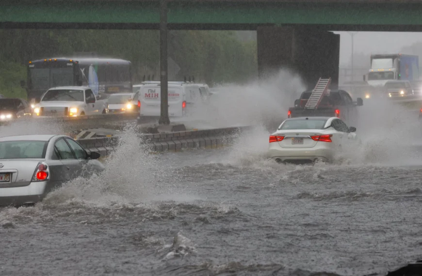 Floods near Braintree, Massachusetts on July 10, 2025. Credit Digi Gal
