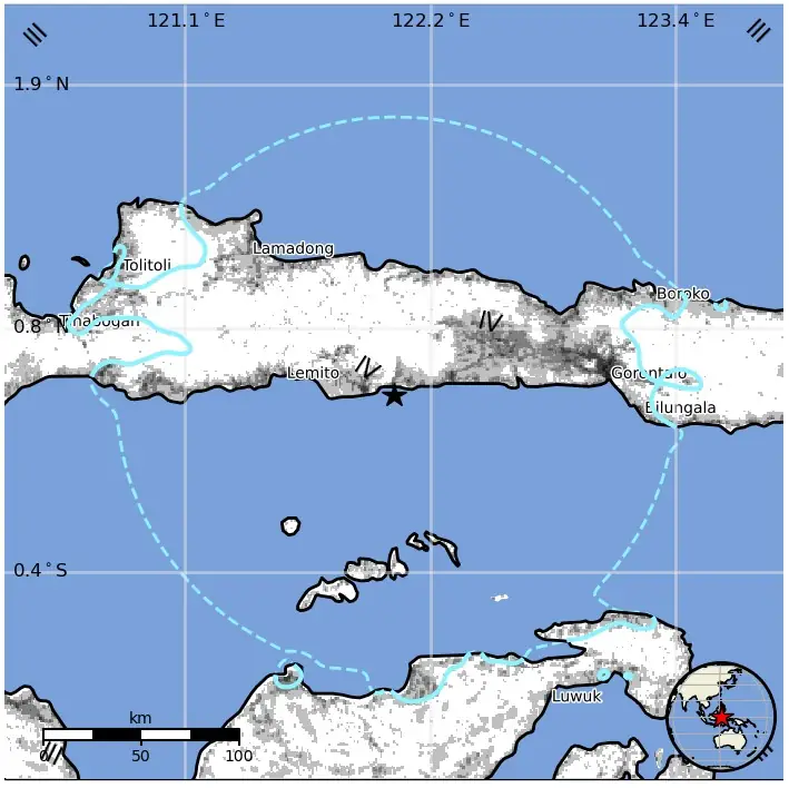 M6.3 earthquake sulawesi indonesia july 23 2025 usgs epe