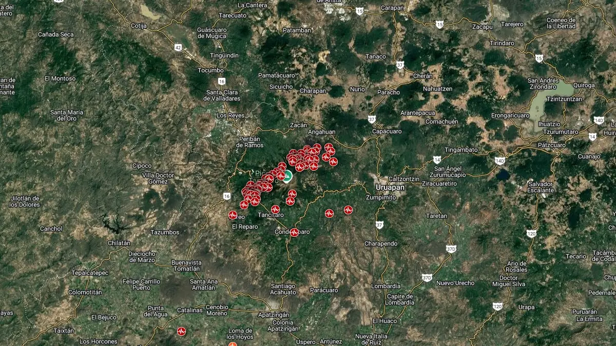 Michoacán–Guanajuato Volcanic Field earthquake swarm june-july 2025
