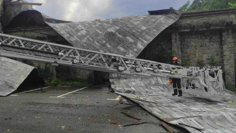 Storm damage in Sinaia, Romania on July 9, 2025. Credit: IGSU