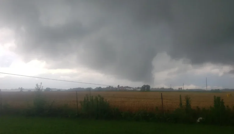 Tornado south of Waupun on July 16, 2025. Credit: NWS