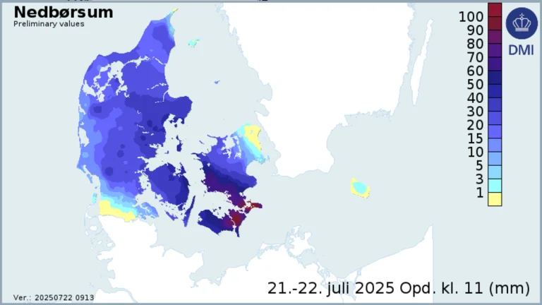 denmark precipitation map july 21-22 2025