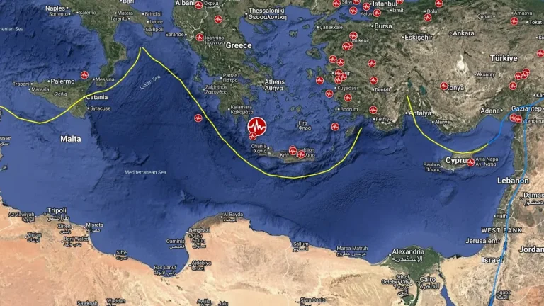 epicenter of m5.1 earthquake crete greece july 23 2025