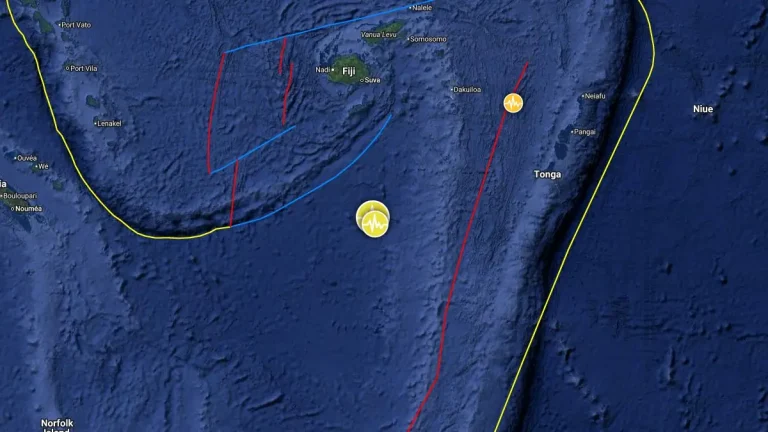 epicenter of m6.6 earthquake south of fiji islands july 29 2025