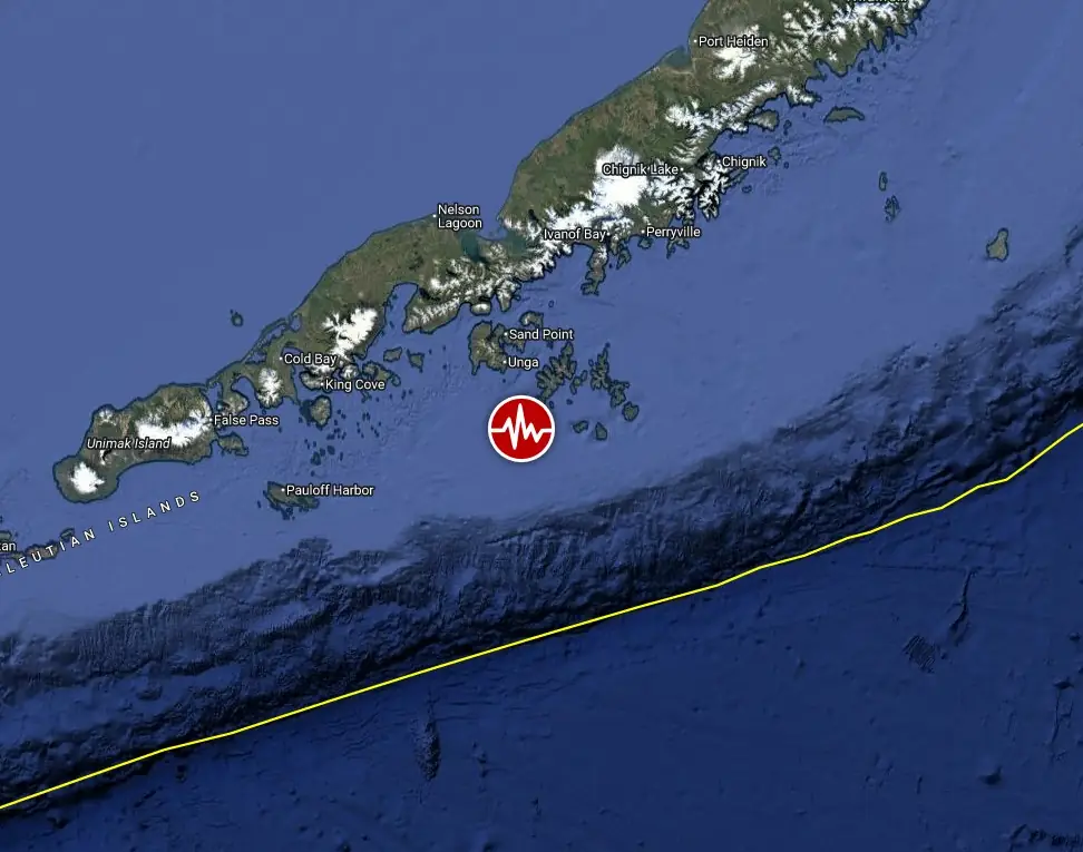 epicenter of m7.3 earthquake alaska usa july 16 2025 bg