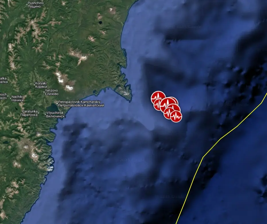 kamchatka russia earthquakes location july 20 2025