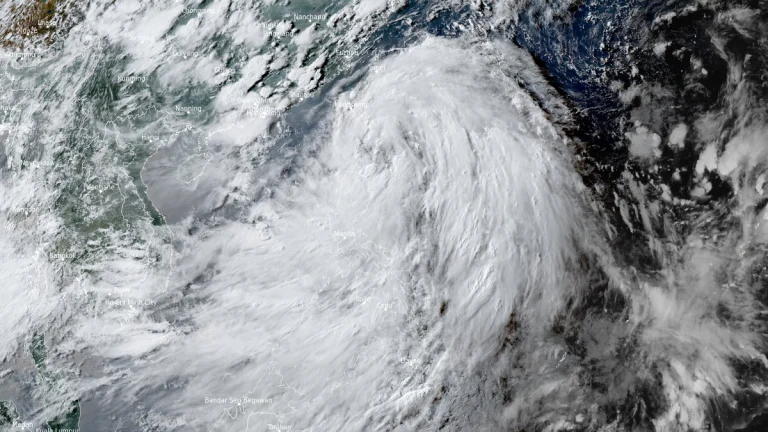 satellite image of tropical storm wipha july 2025