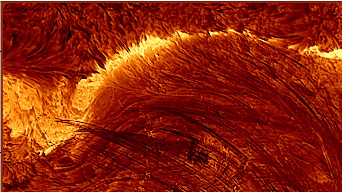 A high-resolution image of the flare from the Inouye Solar Telescope, taken on August 8, 2024, at 20:12 UT. The image is about 4 Earth-diameters on each side. Credit: NSF/NSO/AURA