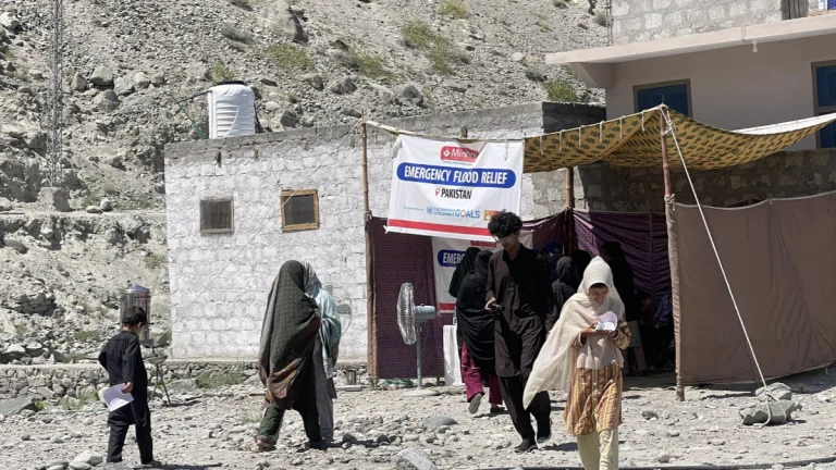 Flood relief camp set up in Gilgit-Baltistan following Glacial Lake Outburst on August 22, 2025. Credit: Minhaj Welfare