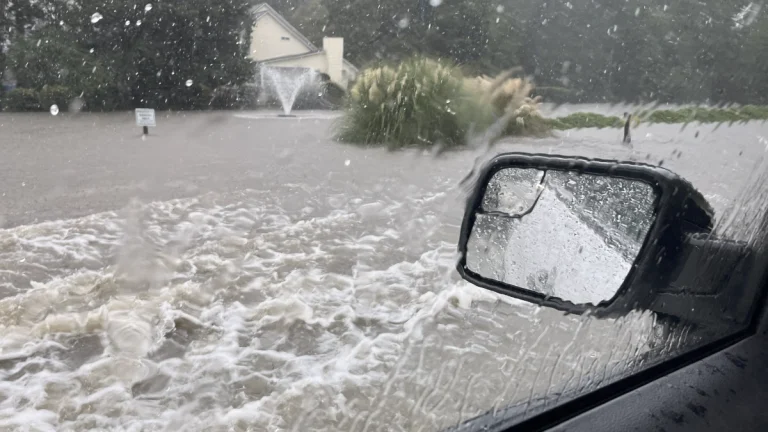 Flooding along I-95 in Dorchester County, South Carolina. Credit: Dorchester County Government.