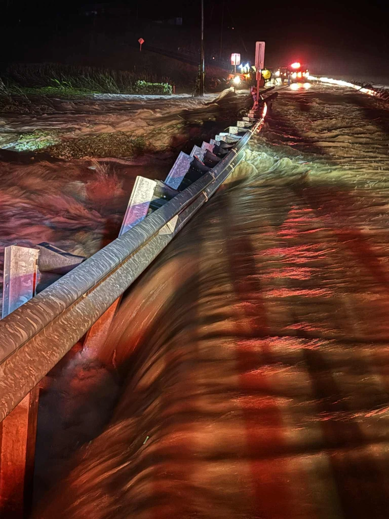 Flooding in Cleburne county on August 4, 2025. Credit: Turkey Heaven Volunteer Fire Department