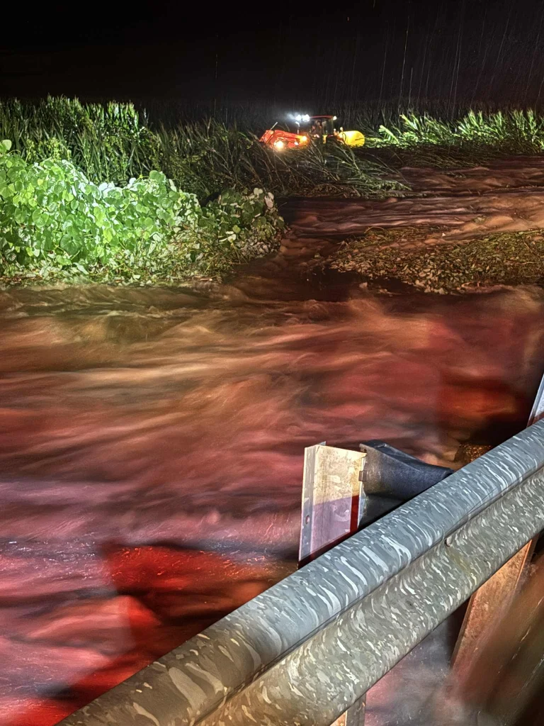 Flooding in Cleburne county on August 4, 2025. Credit: Turkey Heaven Volunteer Fire Department