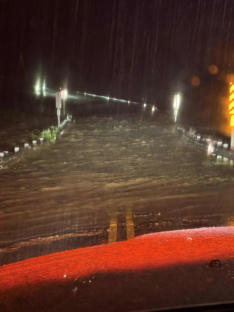 Flooding in Cleburne county on August 4, 2025. Credit: Turkey Heaven Volunteer Fire Department