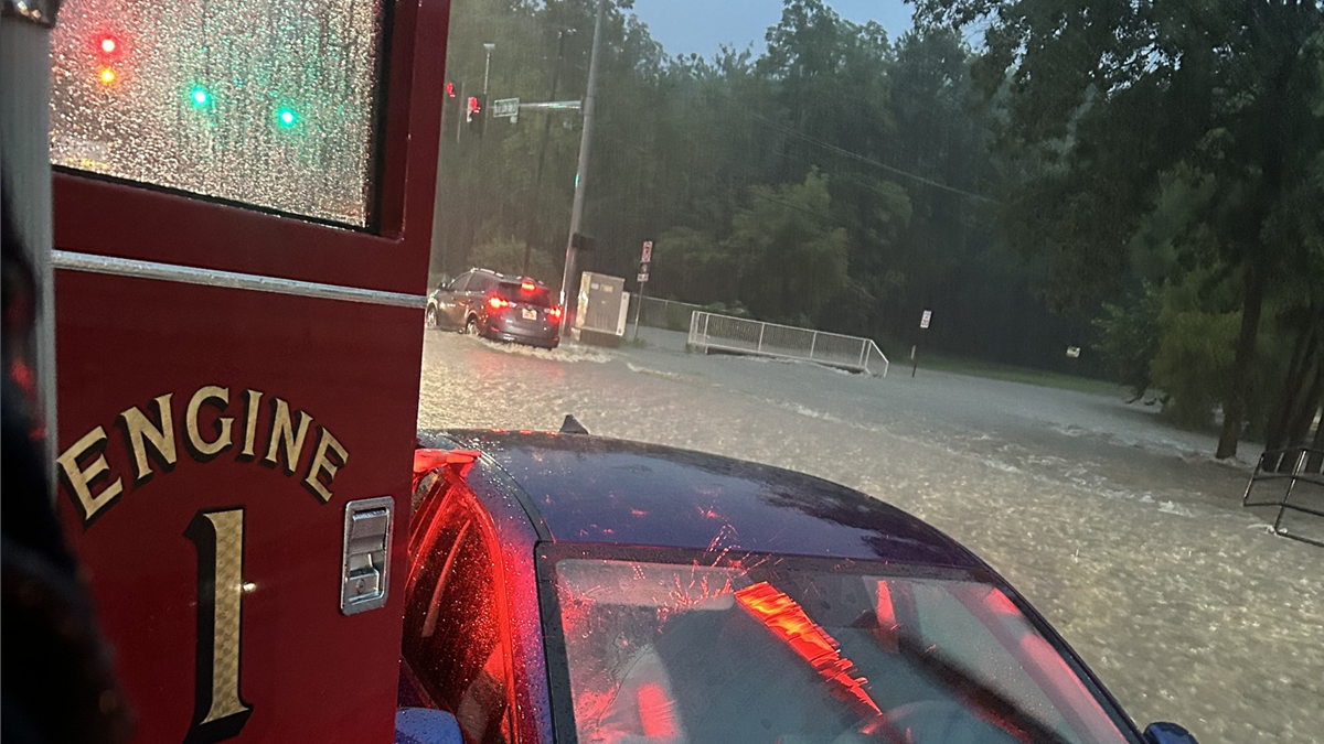 Flooding near Fayetteville on August 28, 2025