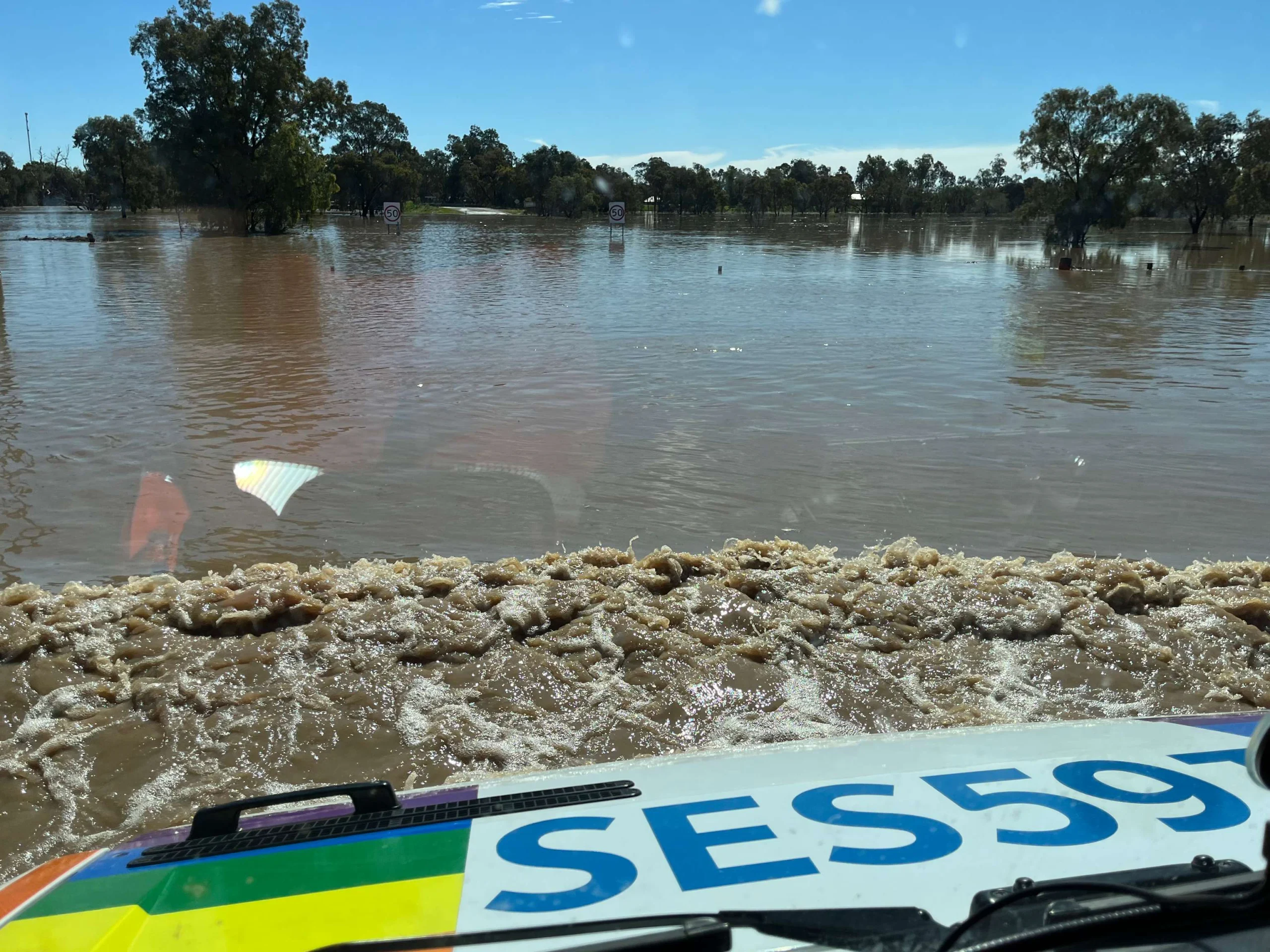 Flooding near Narrabri on August 6, 2025. Credit: NSW SES