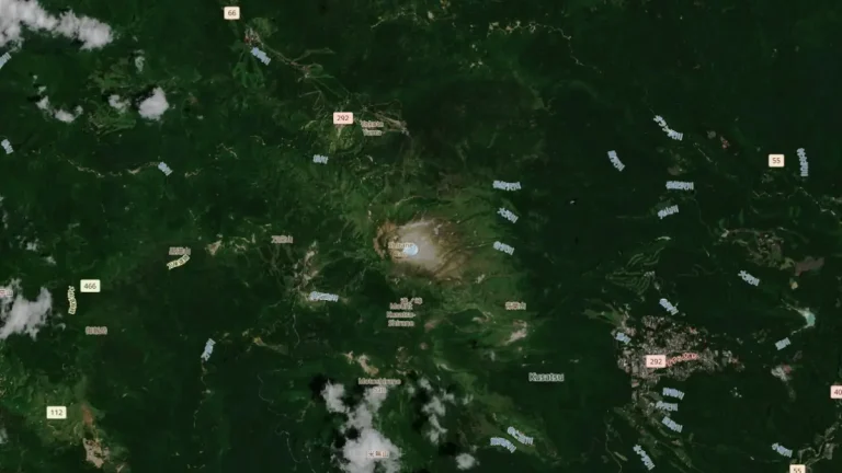 Mount Kusatsu-Shirane in Kantō region, Japan satellite image on june 28 2025
