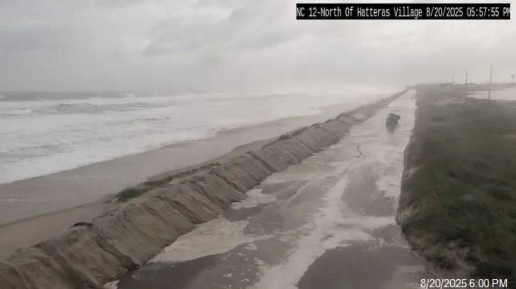 North Carolina Highway 12 closed due to Hurricane Erin On August 20, 2025. Credit: NC DOT