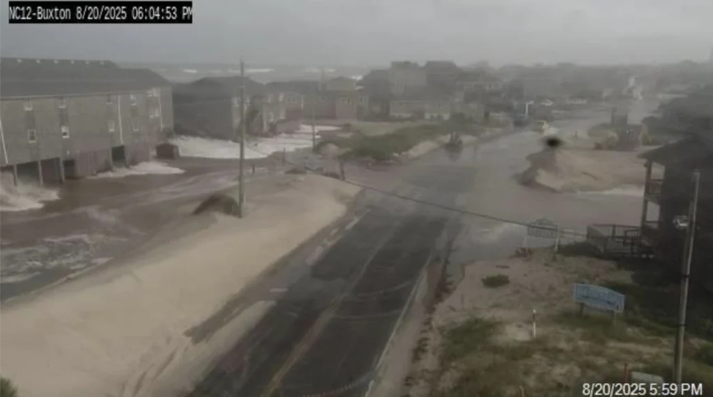 North Carolina Highway 12 closed due to Hurricane Erin On August 20, 2025. Credit: NC DOT