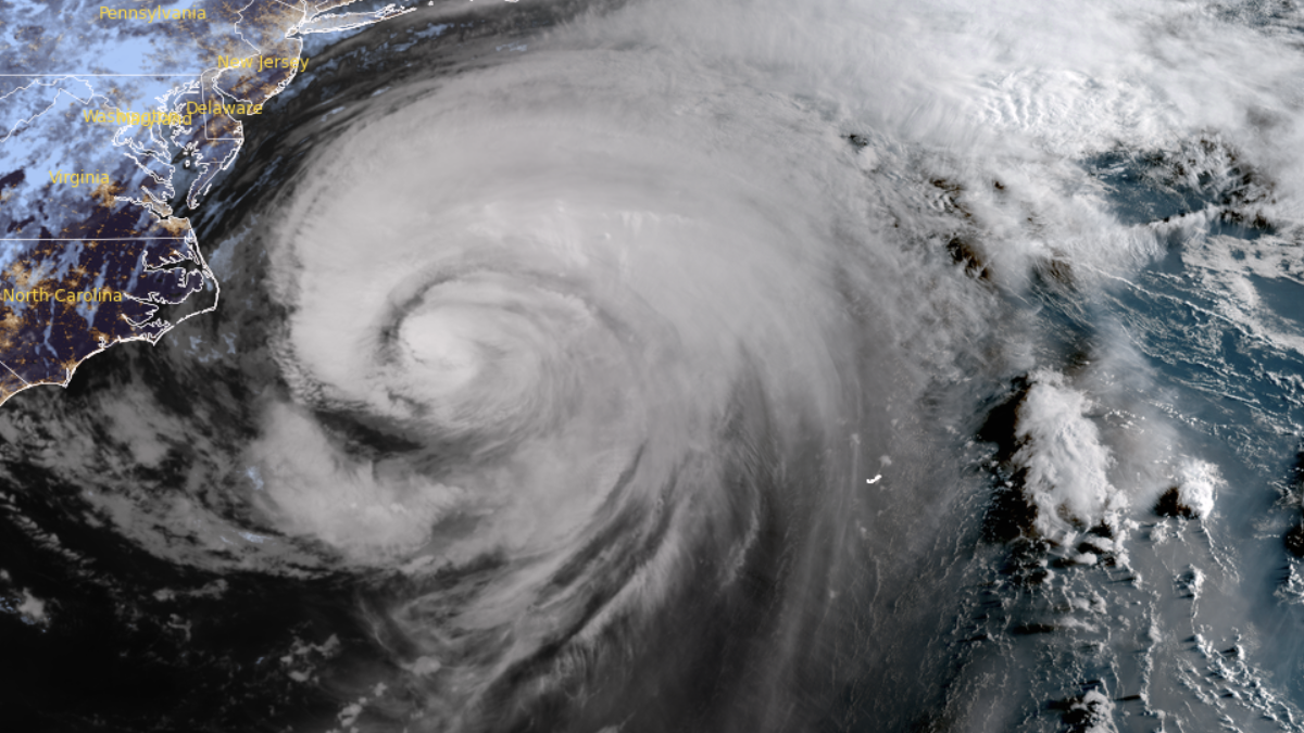 Satellite image of Hurricane Erin as of 10:20 UTC on August 21, 2025. Credit GOES-19, RAMMB/CIRA, The Watchers