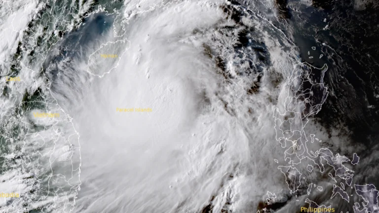 Satellite image of Tropical Storm Kajiki as of August 23, 2025. Credit: Himawari-9, RAMMB/CIRA, The Watchers.