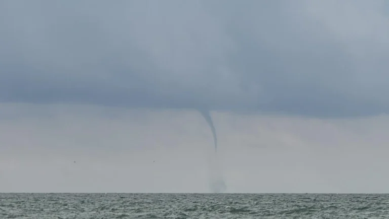 Waterspout observed over the Great Lakes on August 23, 2025. Credit: ICWR