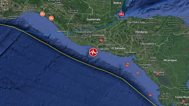 epicenter of m6.0 earthquake off the coast of el salvador on august 23 2025