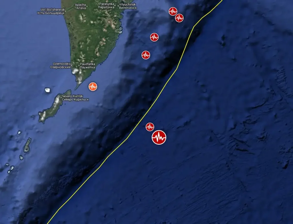 epicenter of m6.1 earthquake east of the kuril islands on august 25 2025