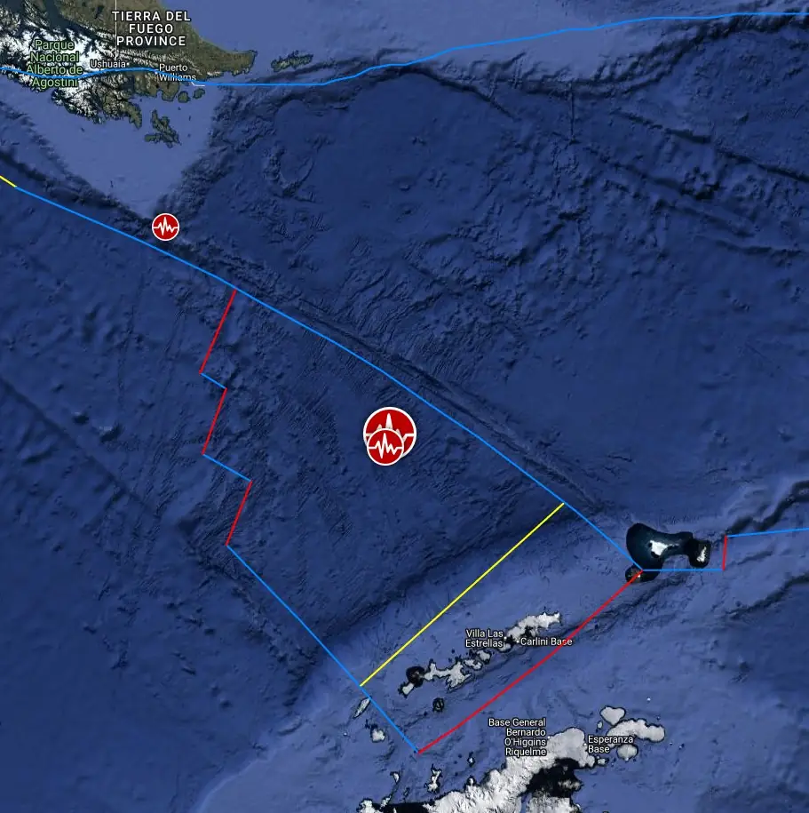 epicenter of m7.5 earthquake drake passage august 22 2025 bg