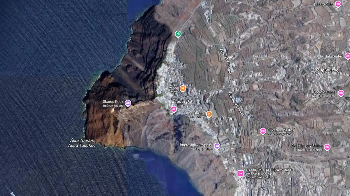 imerovigli santorini greece sat image