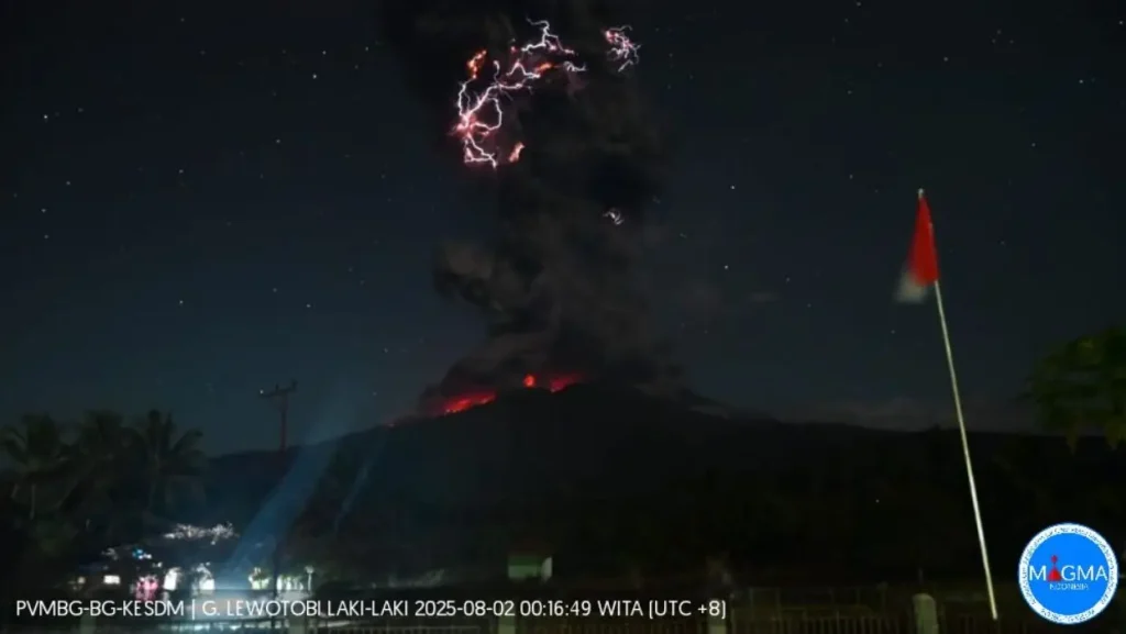 lewotobi laki laki eruption august 1 2025 bg3