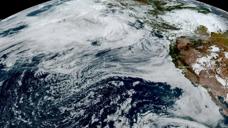 satellite image of atmospheric river impacting pacific northwest on august 14 2025