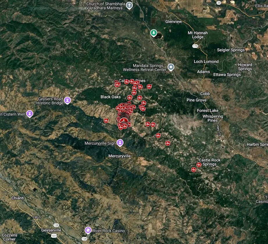 the geysers california earthquakes following m4.0 on august 14 2025 bg