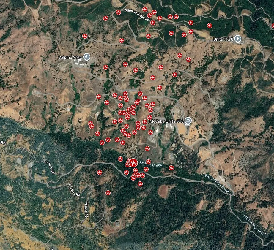 the geysers california earthquakes following m4.0 on august 14 2025 bgz