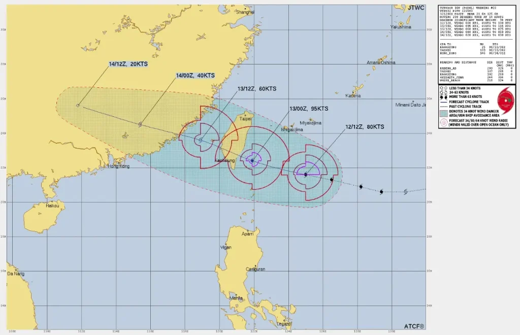 typhoon podul jtwc forecast track 15z august 12 2025