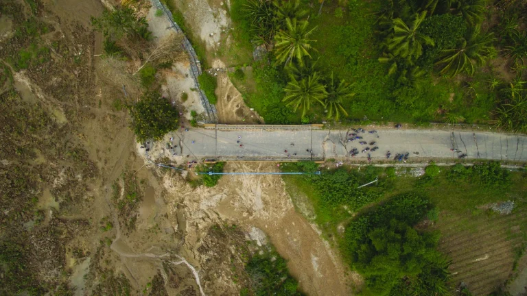 Collapsed bridge after the September 2018 earthquake and tsunami that hit Central Sulawesi