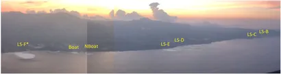 Composite picture of the September 28, 2018 Palu Tsunami created from aircraft pilot video