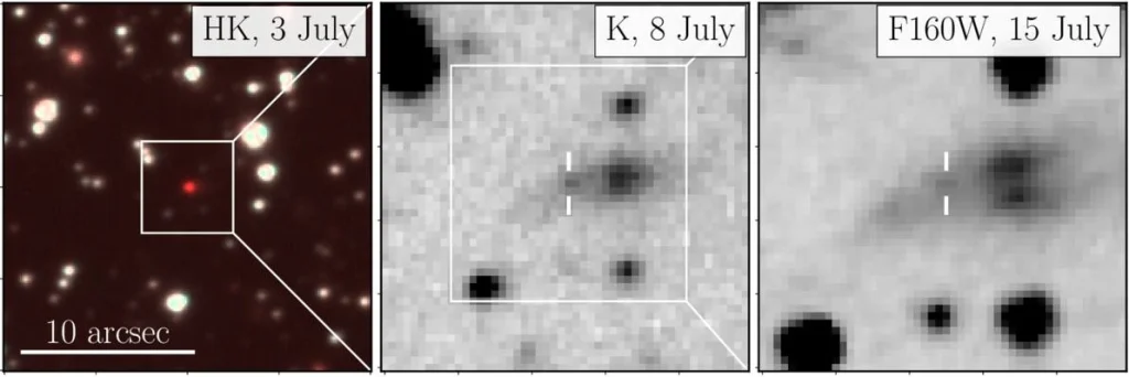 Discovery and follow-up imaging of GRB 250702B reveal a red transient offset from a dusty, asymmetric host galaxy.-1