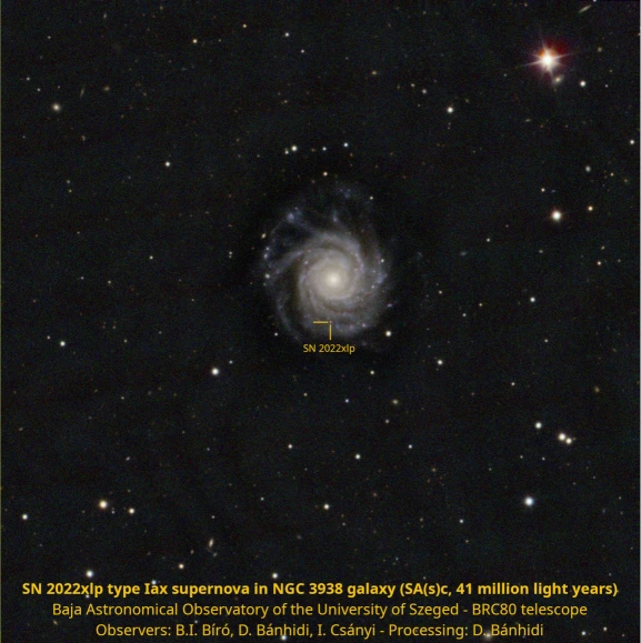 Image of NGC 3938 hosted the SN 2022xlp