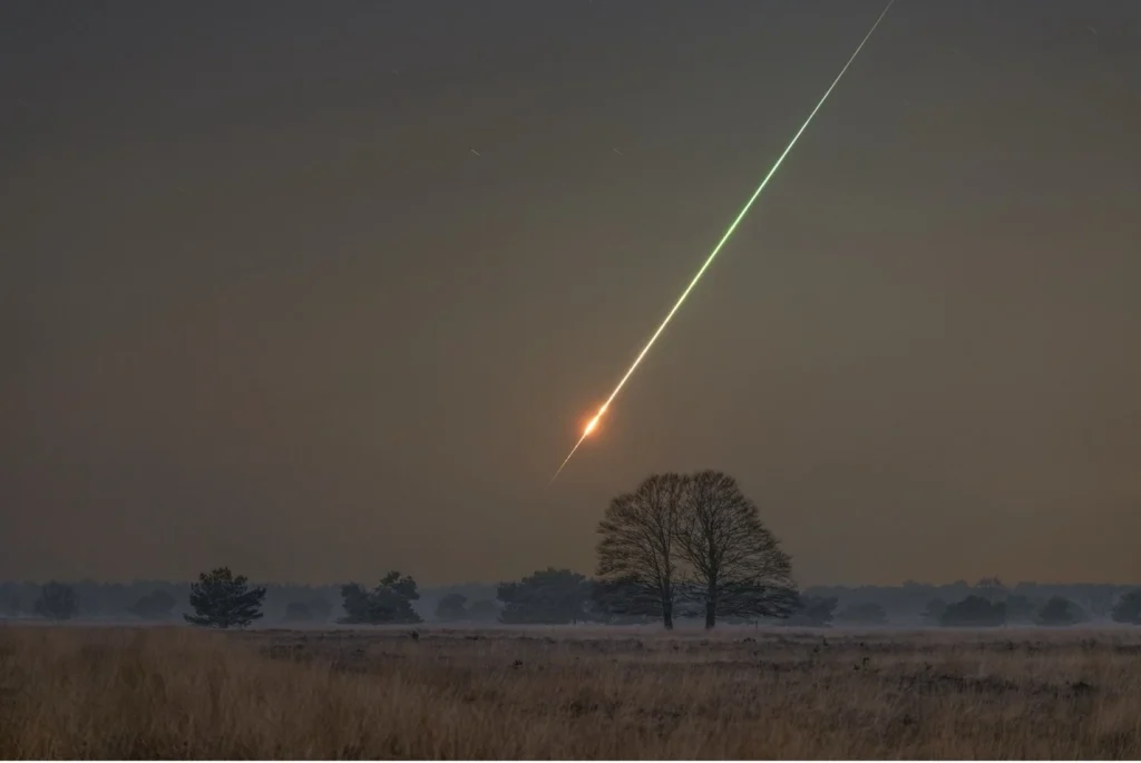 Impact of asteroid 2023 CX1 on February 13, 2023, as seen from the Netherlands